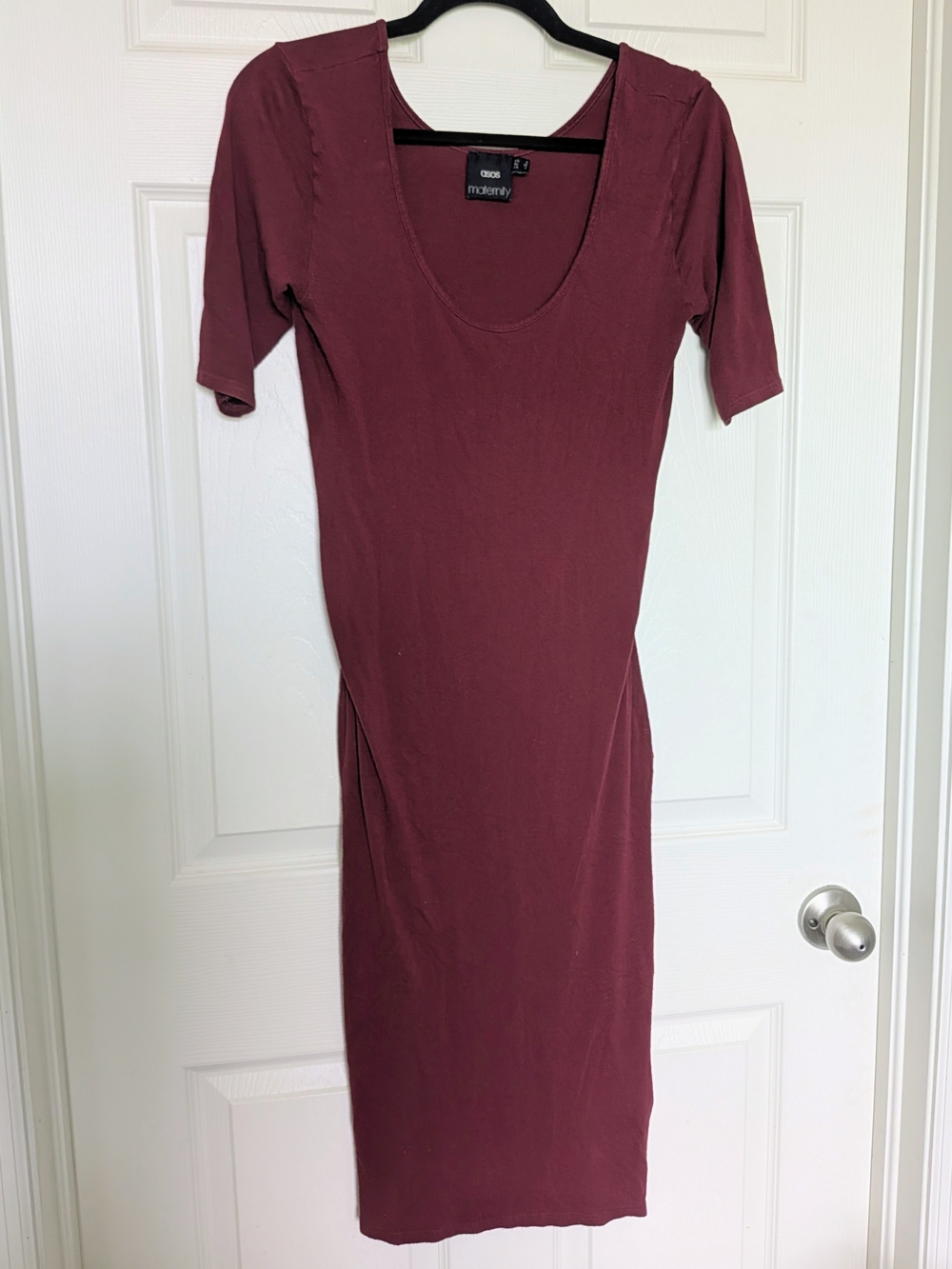 ASOS Burgundy Scoop Neck Midi Dress